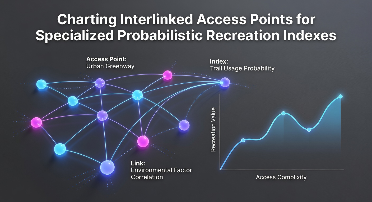 Diagram showing interconnected nodes and pathways representing access points in probabilistic recreation indexing systems