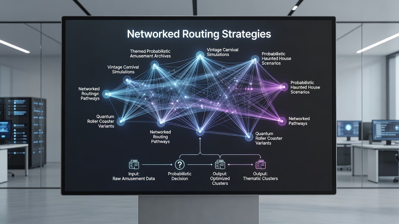 Visualization of data flow through routing nodes connecting multiple themed archive segments in a distributed network
