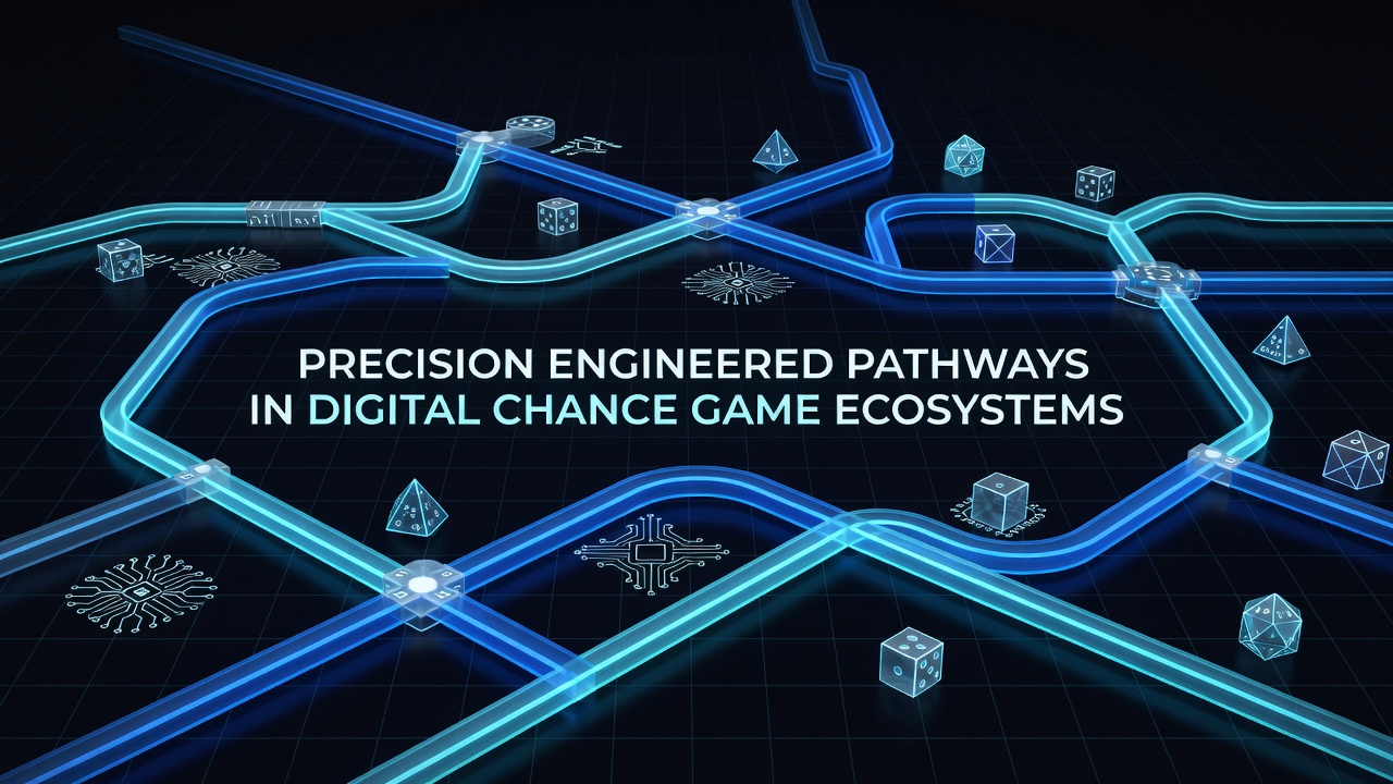 Network diagram showing interconnected digital pathways across global chance game platforms