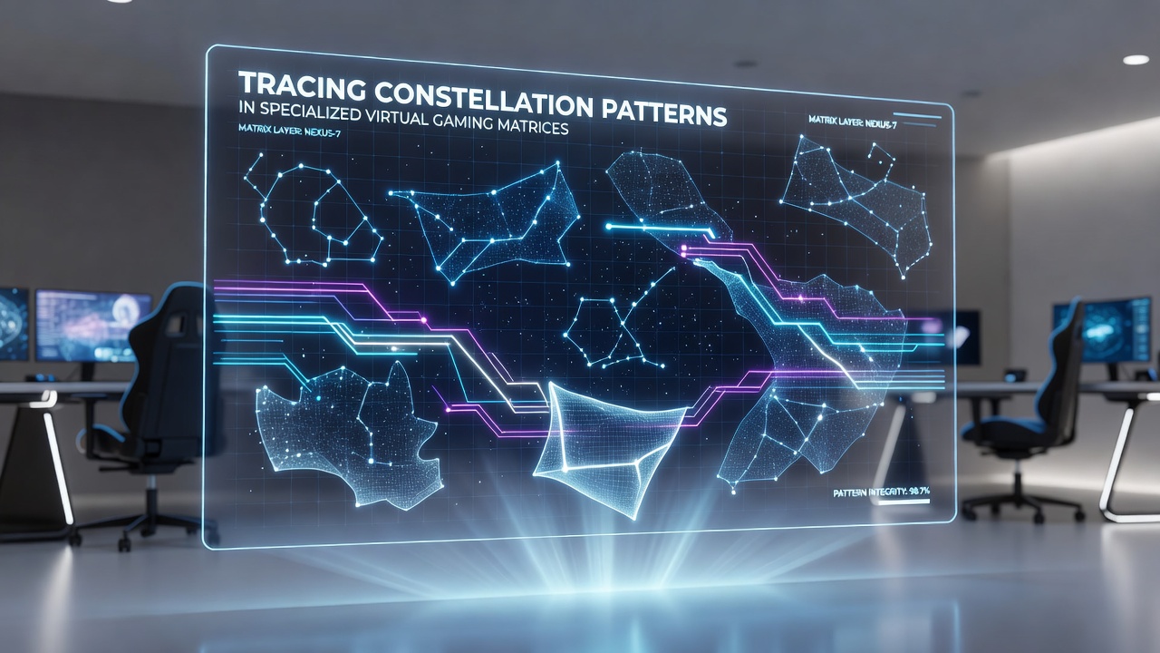 Detailed overlay of traced constellation lines connecting player nodes within a specialized virtual matrix
